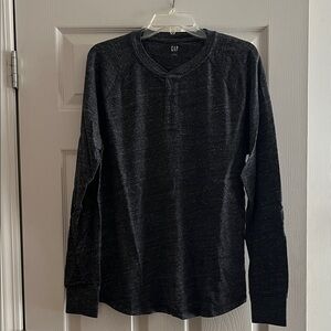 GAP Men's Dark Gray Long Sleeve Henley